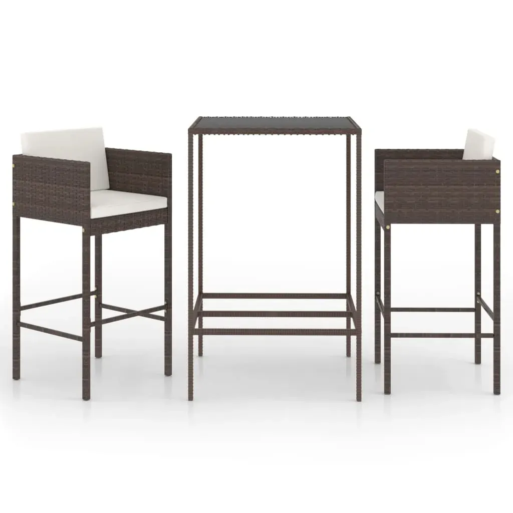 Garden Bar Set with Cushions Poly Rattan Price