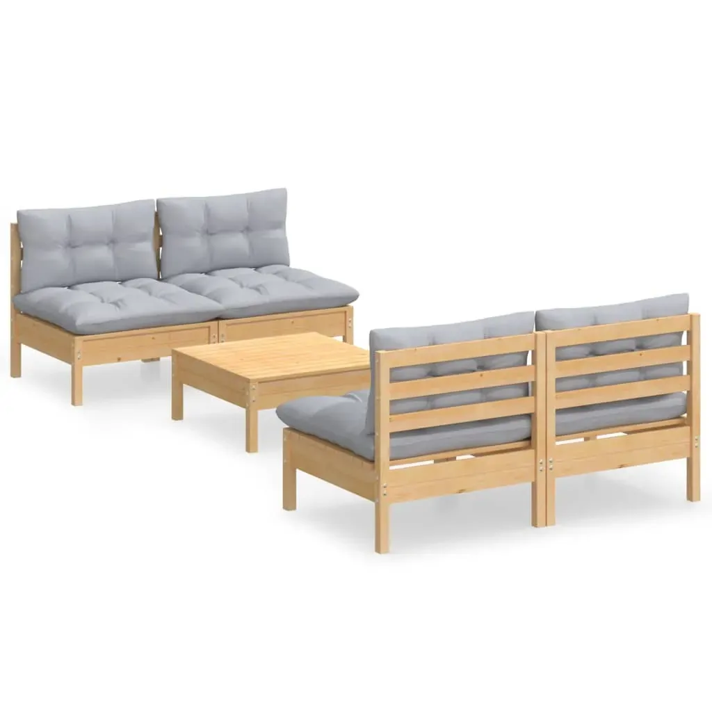 5 Piece Garden Lounge Set with Cushions Pinewood Price