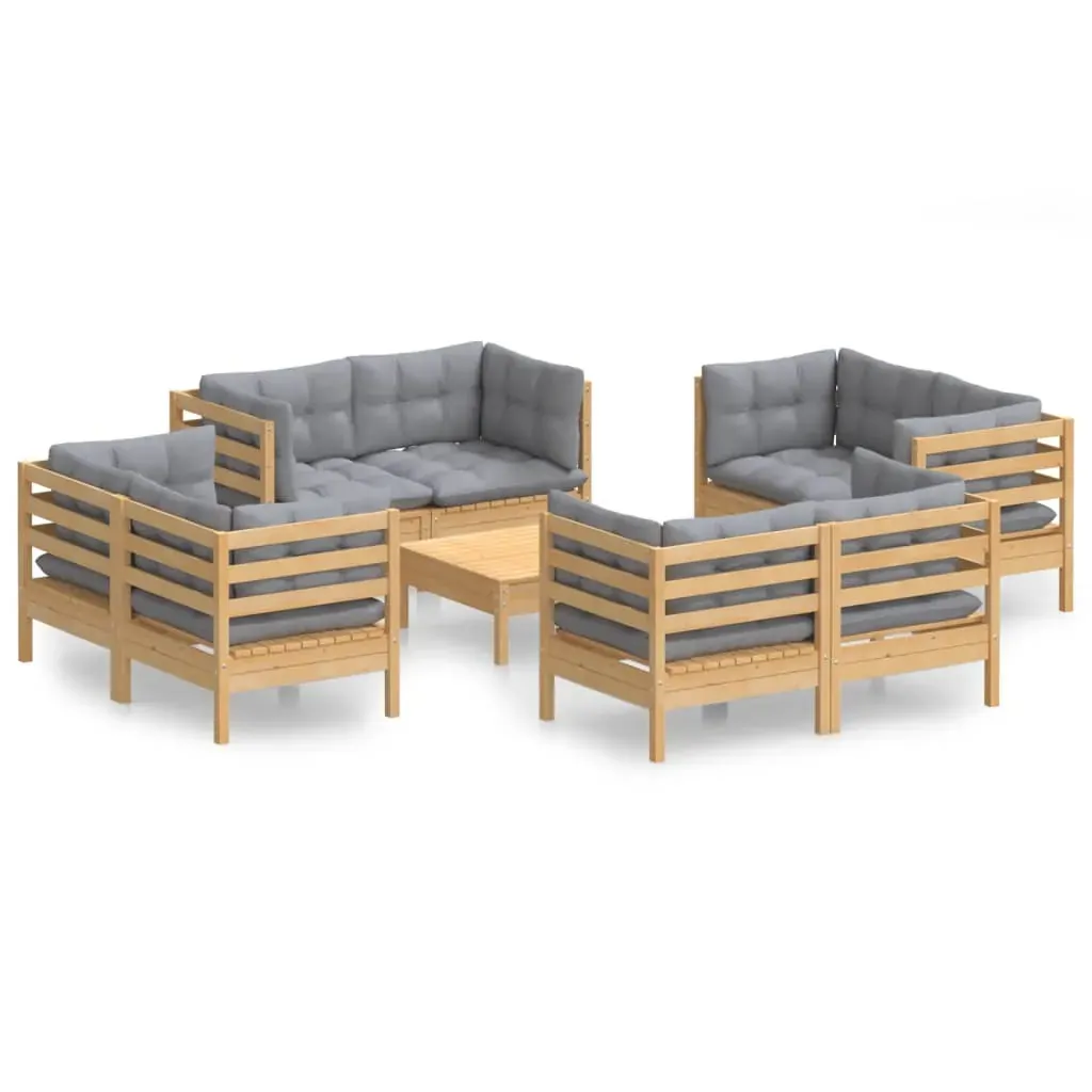 9 Piece Garden Lounge Set with Cushions Pinewood Price