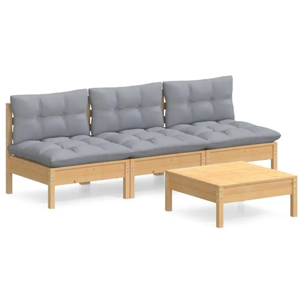 4 Piece Garden Lounge Set with Cushions Pinewood Price