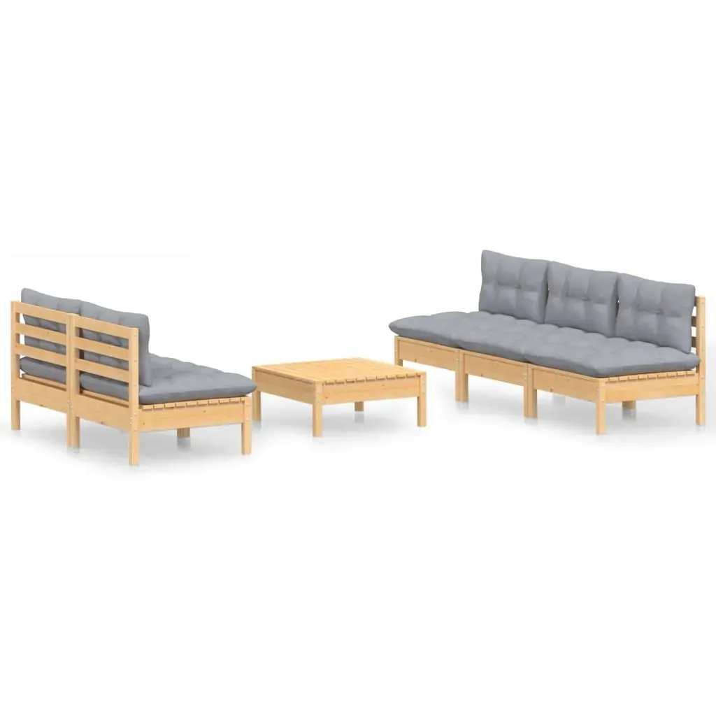 6 Piece Garden Lounge Set with Cushions Pinewood Price
