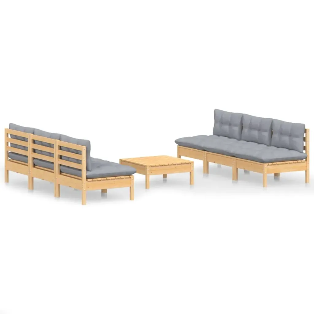 7 Piece Garden Lounge Set with Cushions Pinewood Price