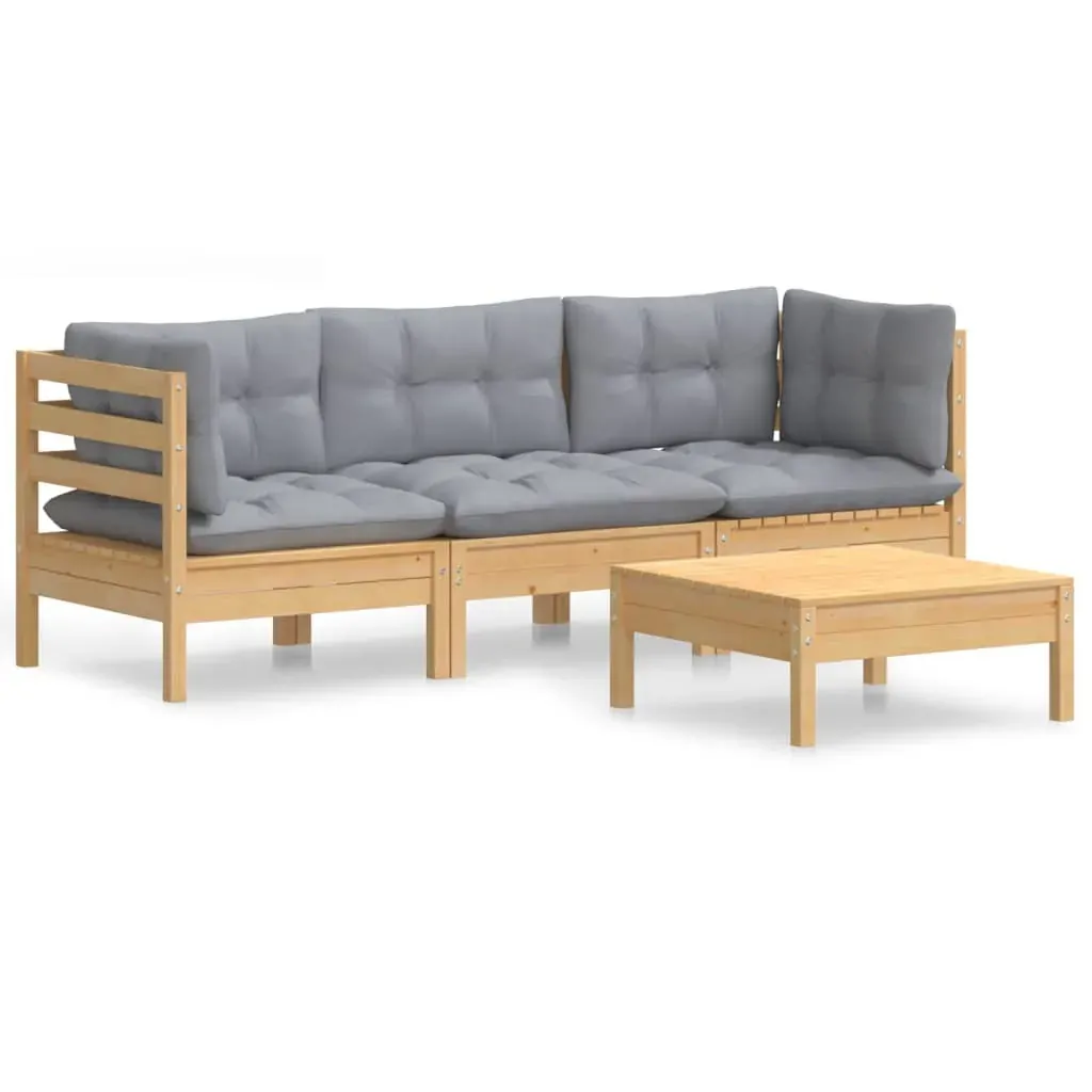 4 Piece Garden Lounge Set with Cushions Pinewood Price