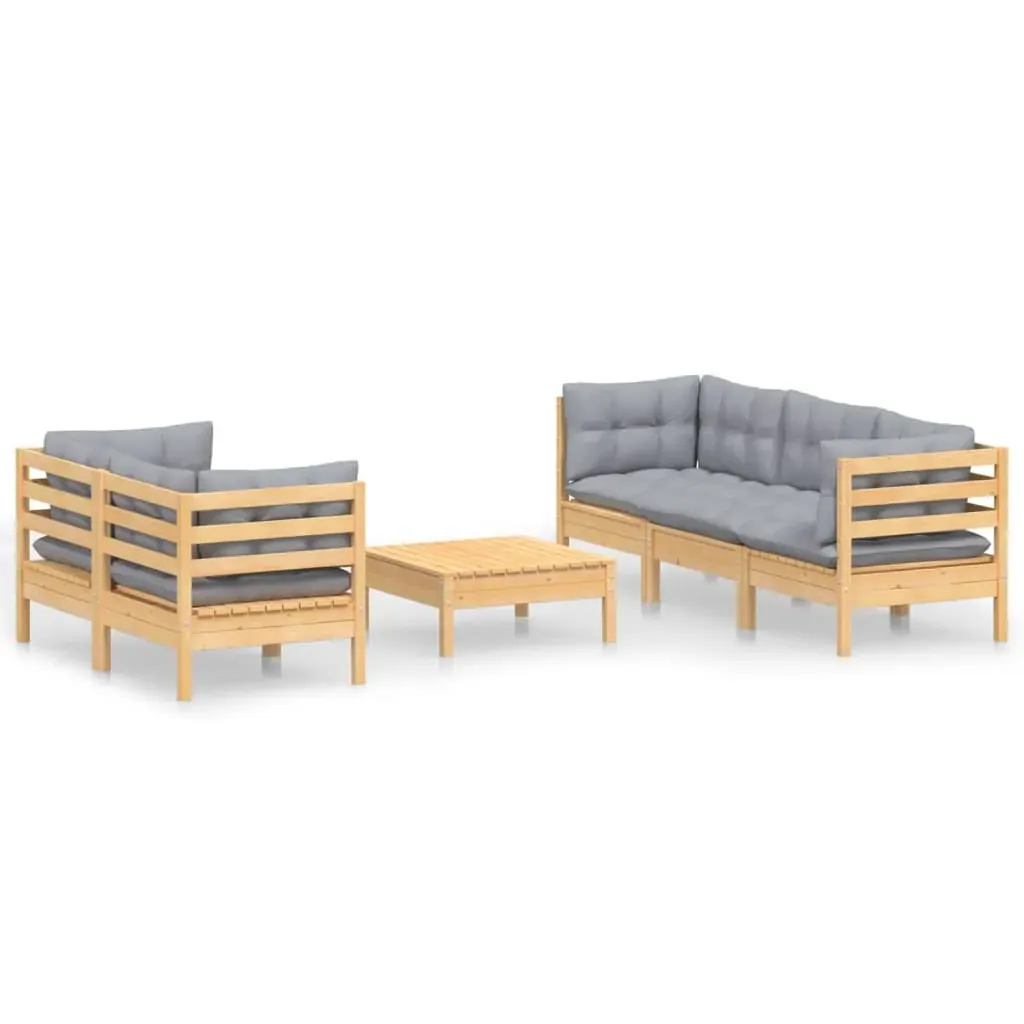6 Piece Garden Lounge Set with Cushions Pinewood Price