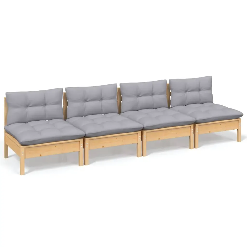 4-Seater Garden Sofa with Cushions Solid Pinewood Price
