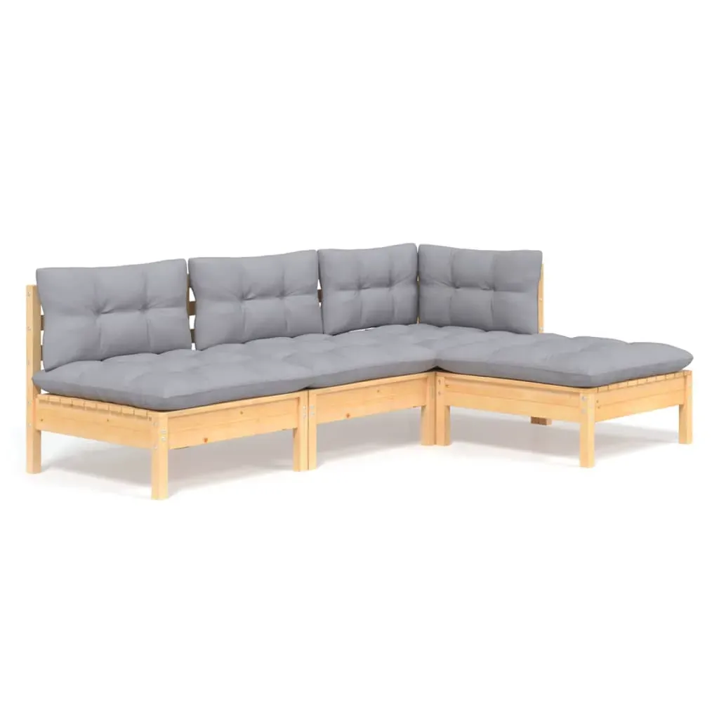 4 Piece Garden Lounge Set with Cushions Pinewood Price