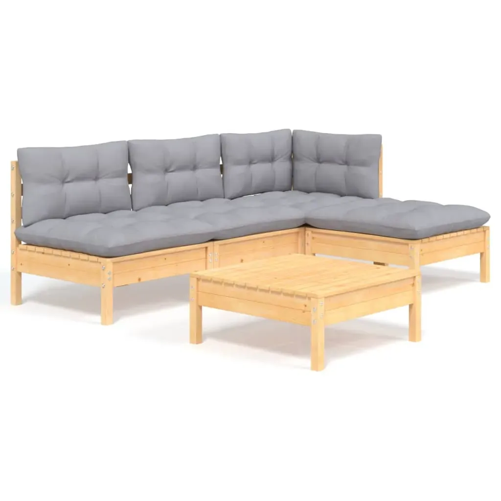 5 Piece Garden Lounge Set with Cushions Pinewood Price