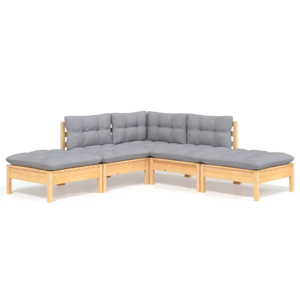 5 Piece Garden Lounge Set with Cushions Pinewood Price