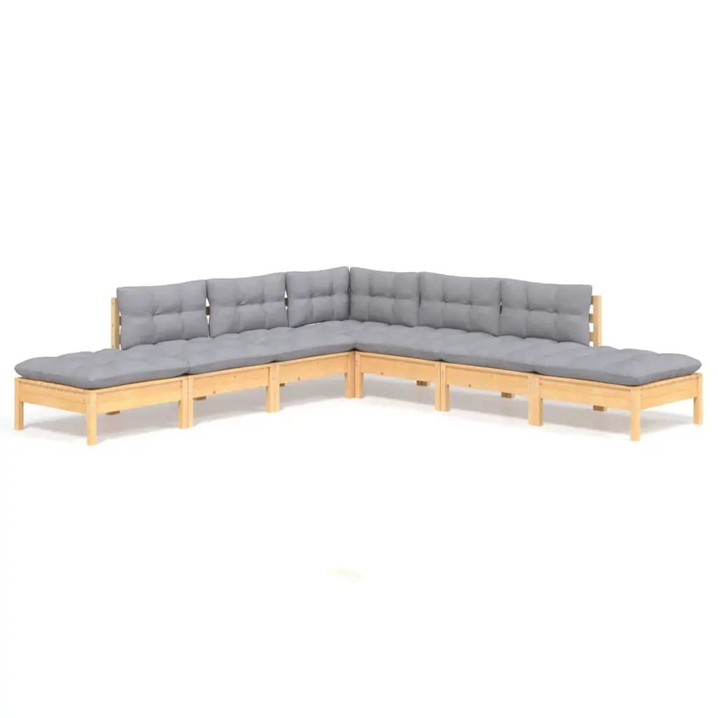 7 Piece Garden Lounge Set with Cushions Pinewood Price