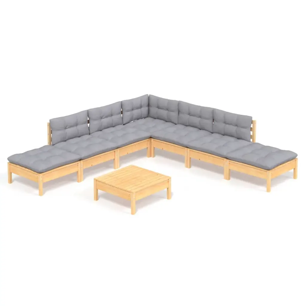 8 Piece Garden Lounge Set with Cushions Pinewood Price