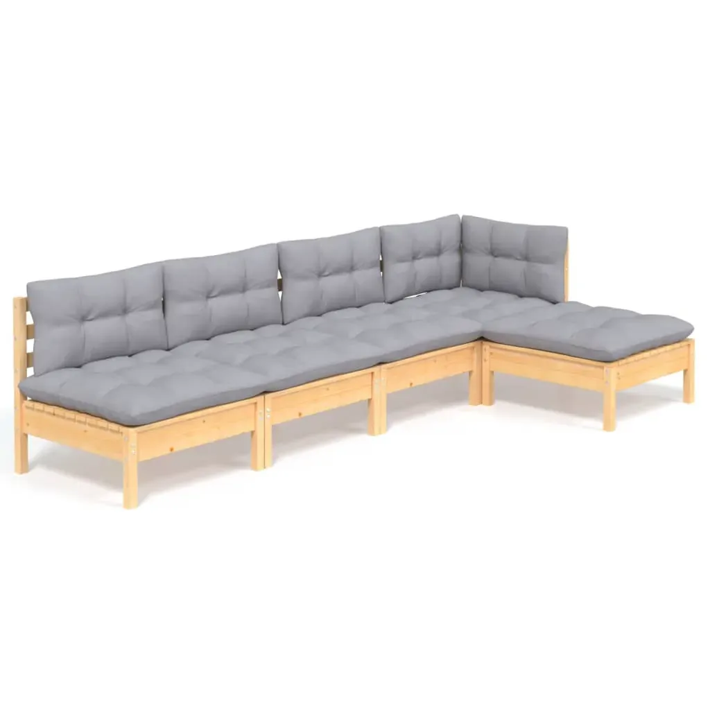5 Piece Garden Lounge Set with Cushions Pinewood Price