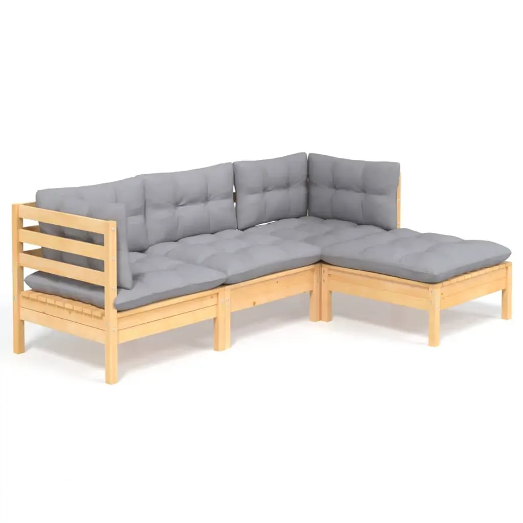 4 Piece Garden Lounge Set with Cushions Pinewood Price