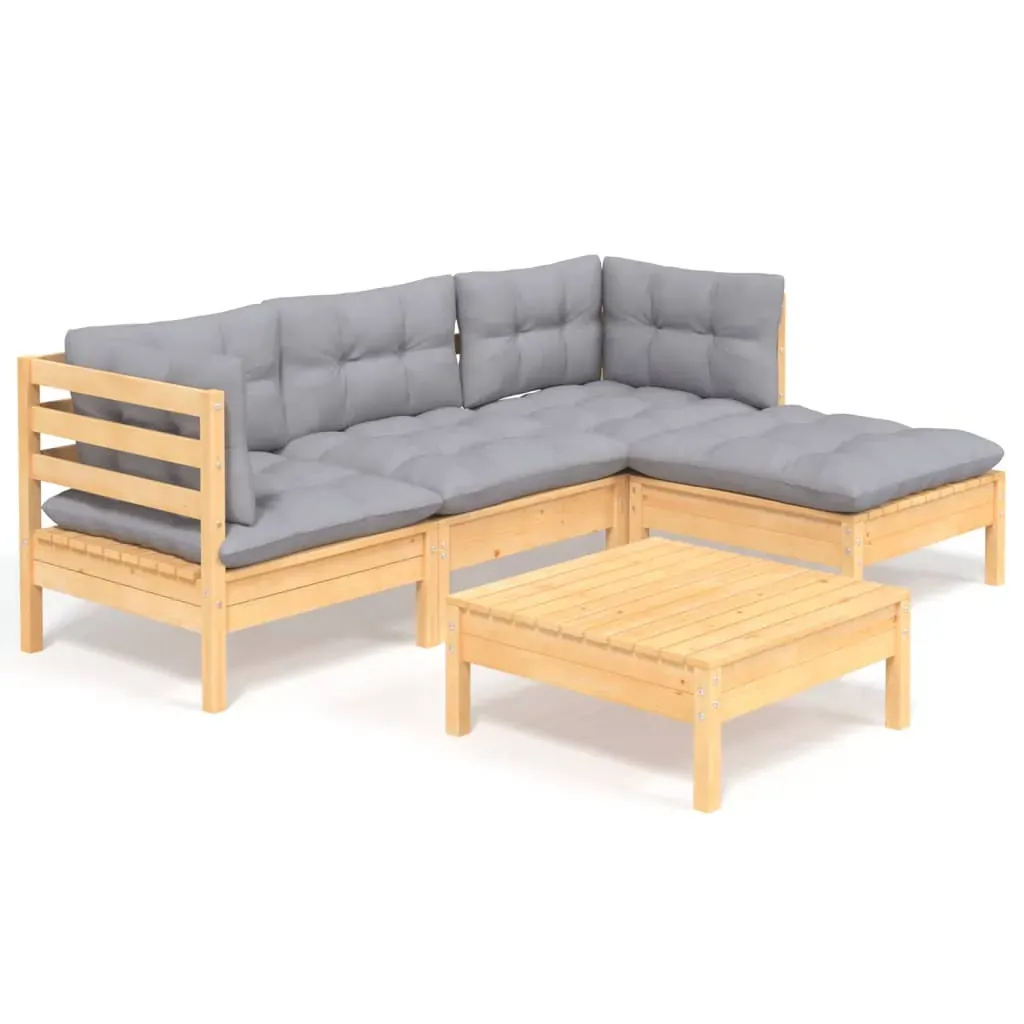 5 Piece Garden Lounge Set with Cushions Pinewood Price