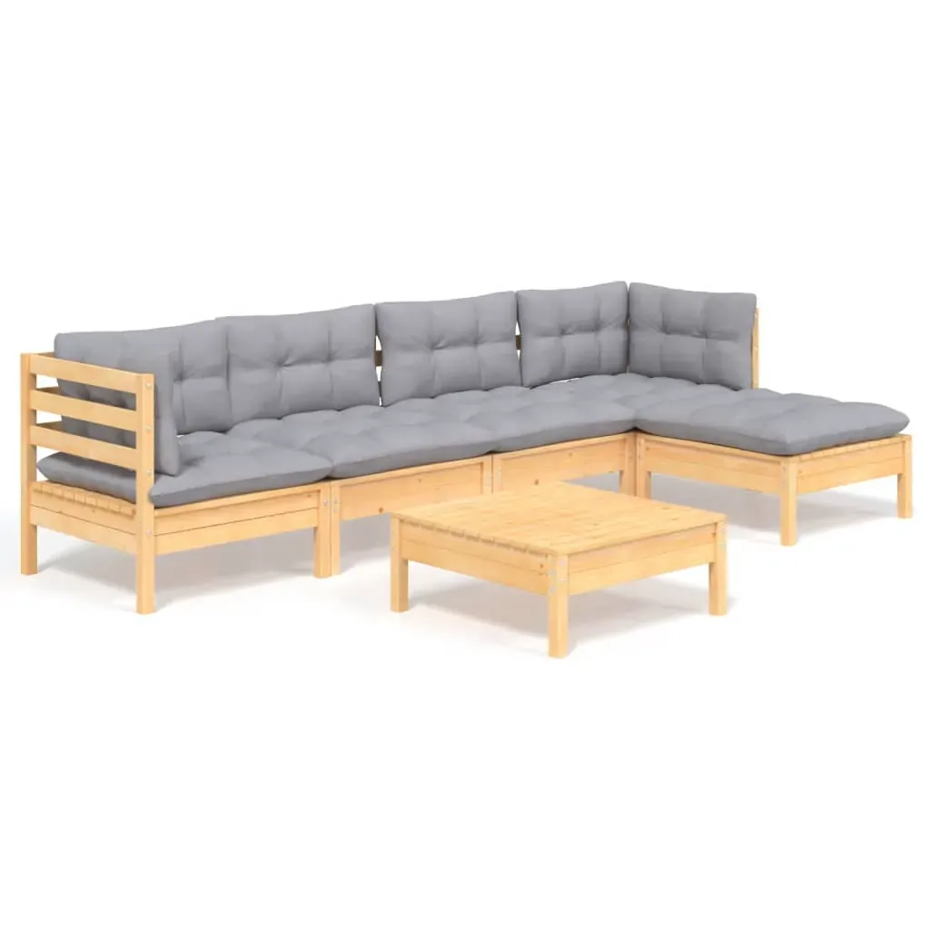 6 Piece Garden Lounge Set with Cushions Pinewood Price