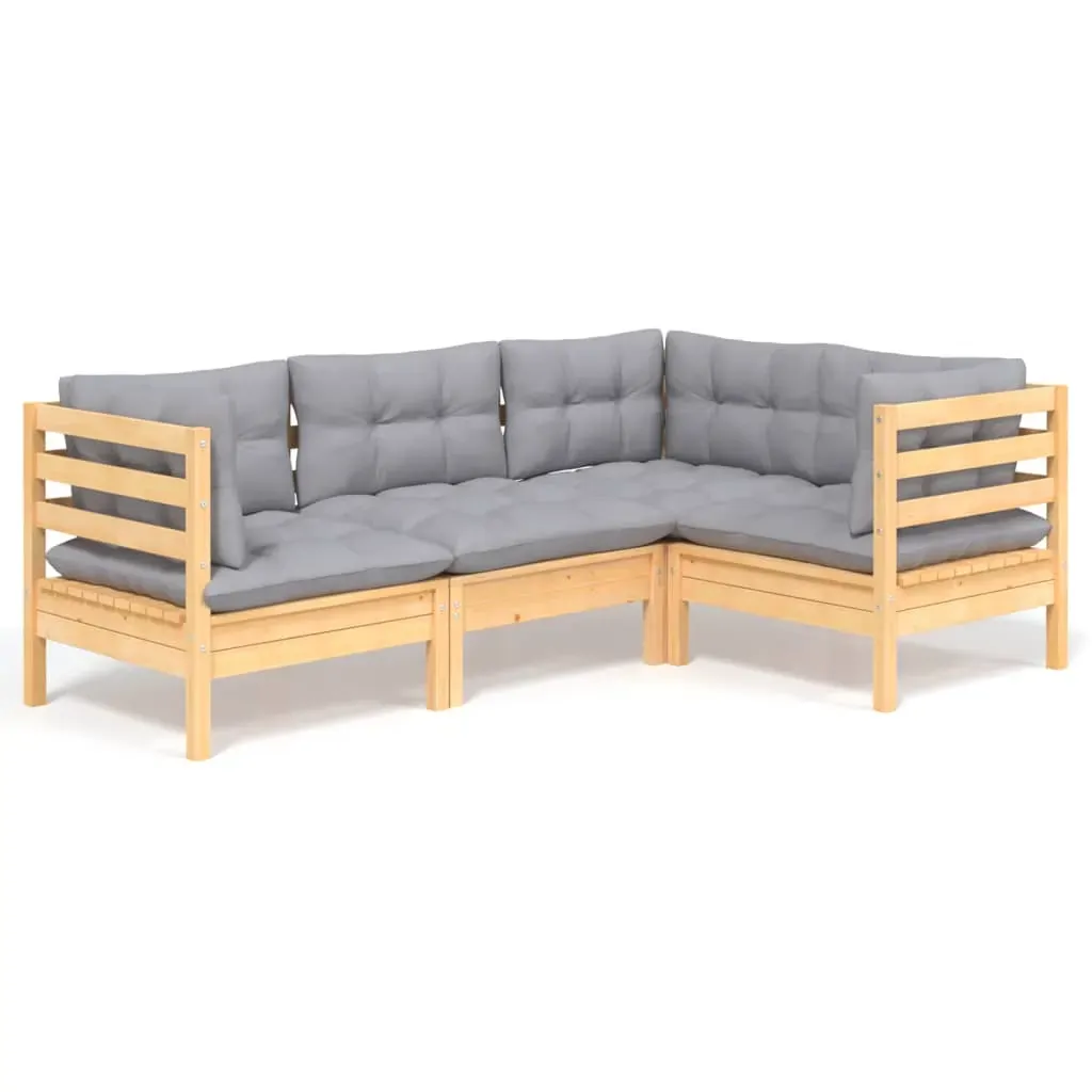 4 Piece Garden Lounge Set with Cushions Pinewood Price