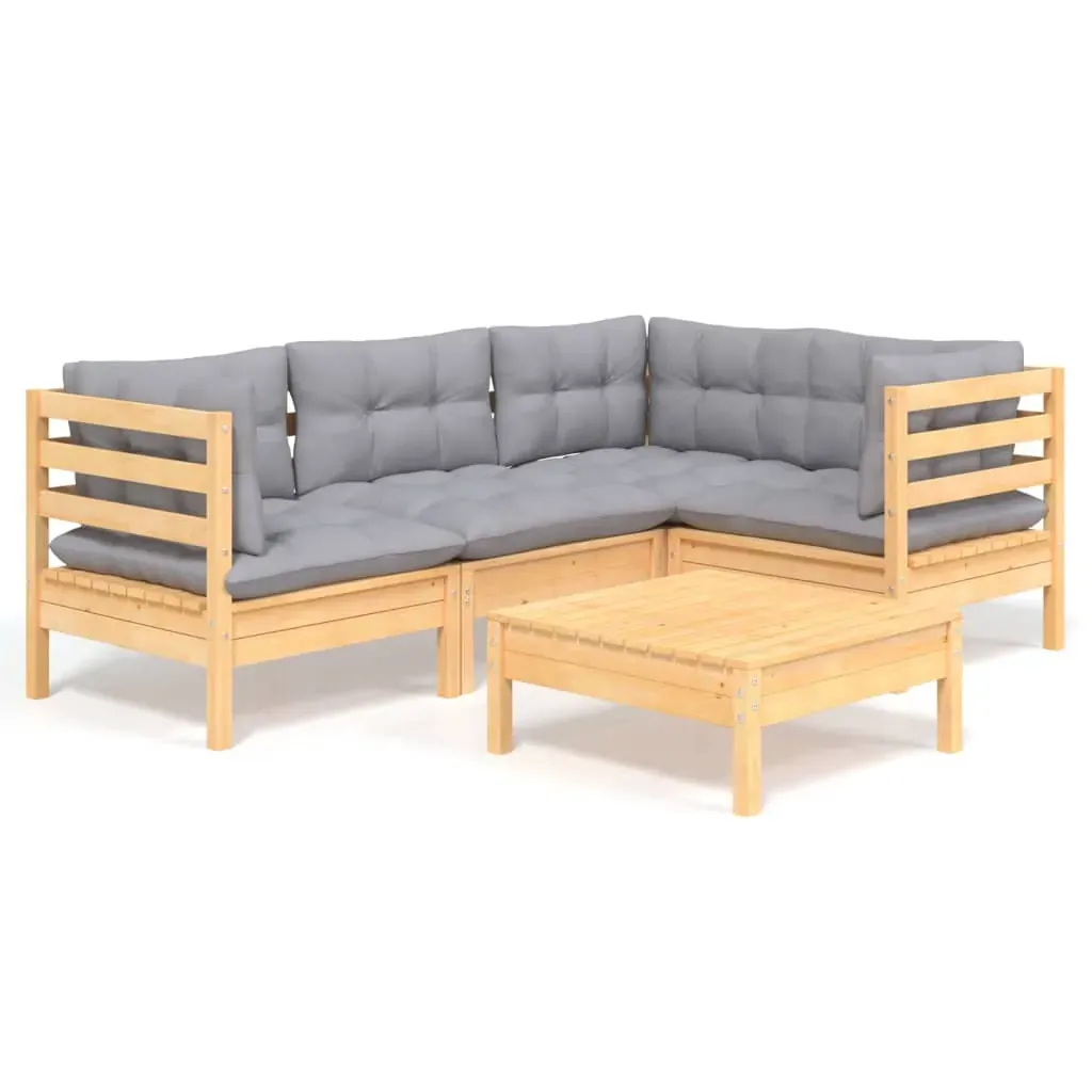 5 Piece Garden Lounge Set with Cushions Pinewood Price