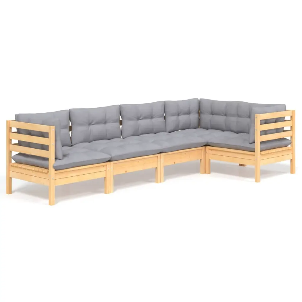 5 Piece Garden Lounge Set with Cushions Pinewood Price
