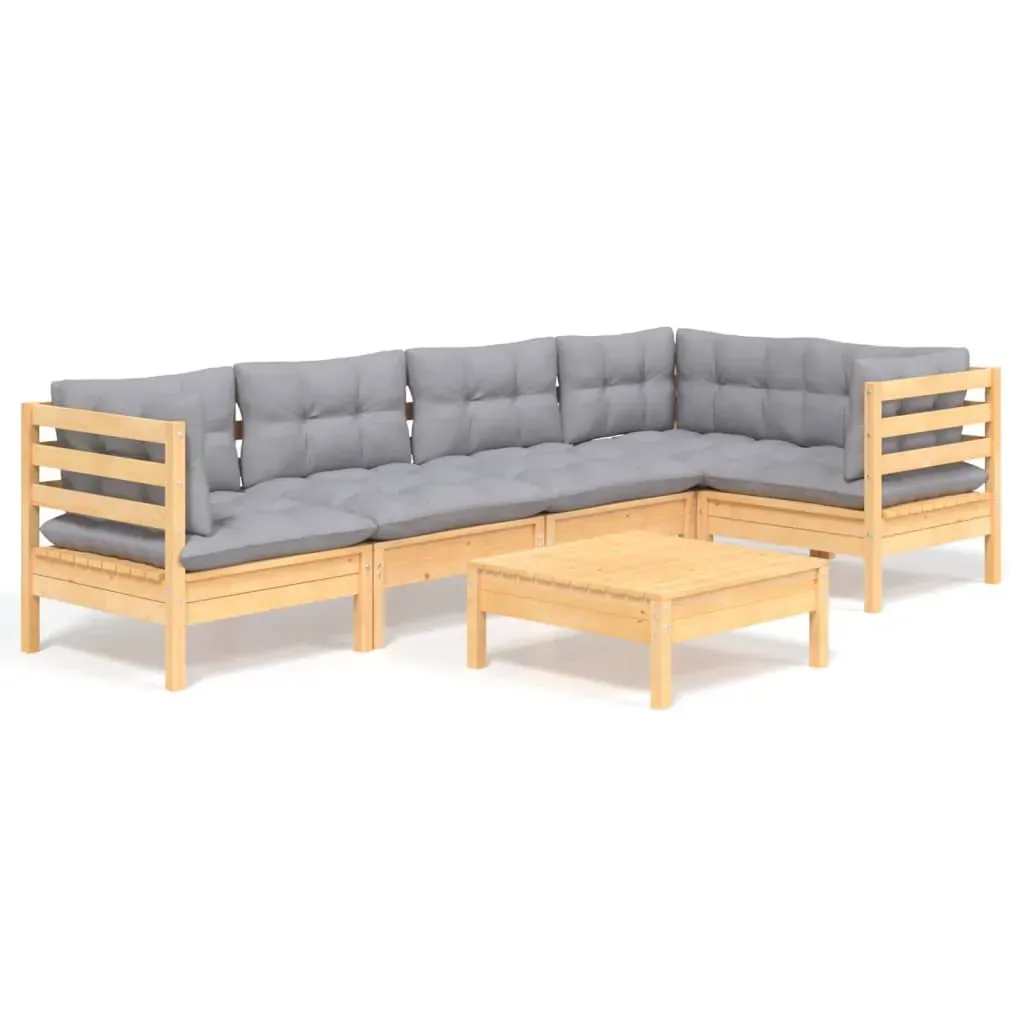 6 Piece Garden Lounge Set with Cushions Pinewood Price