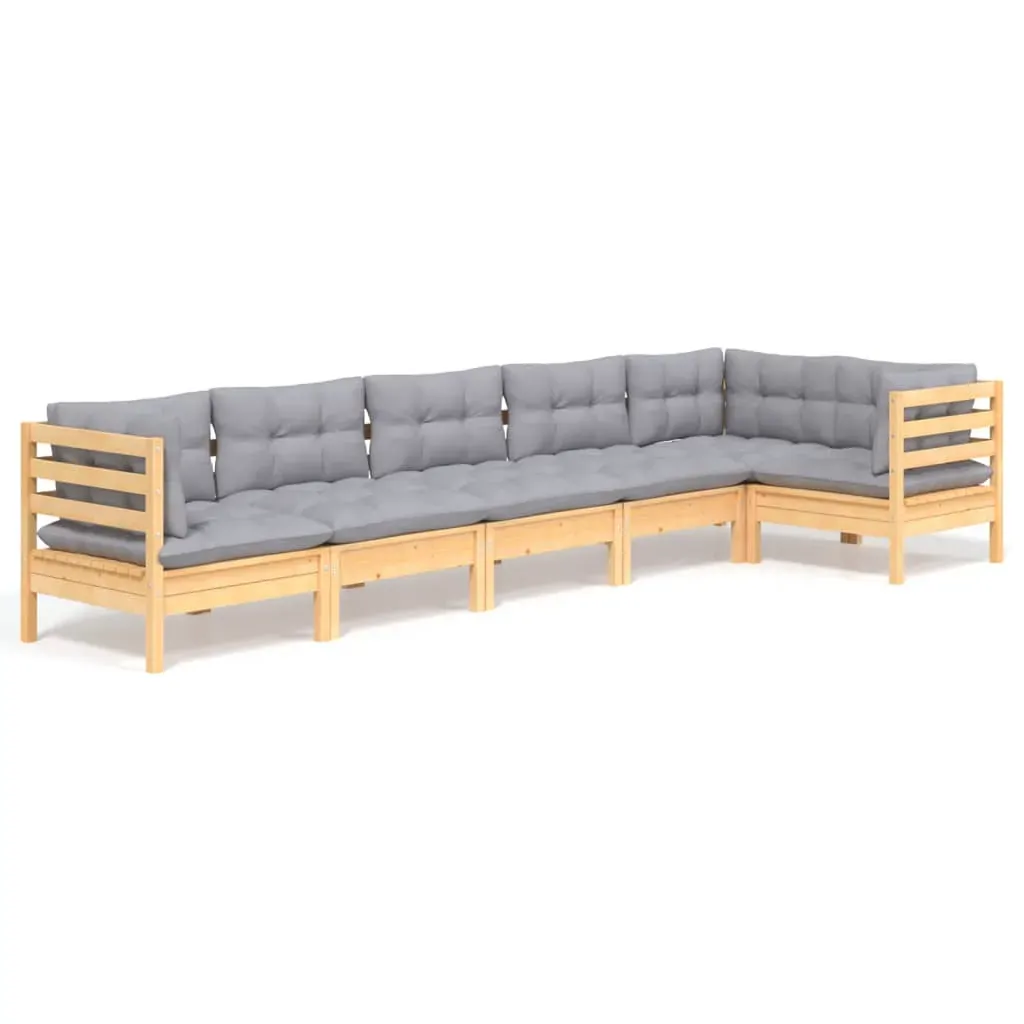 6 Piece Garden Lounge Set with Cushions Pinewood Price