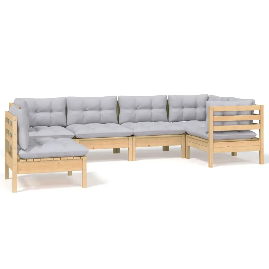 6 Piece Garden Lounge Set with Cushions Pinewood Price