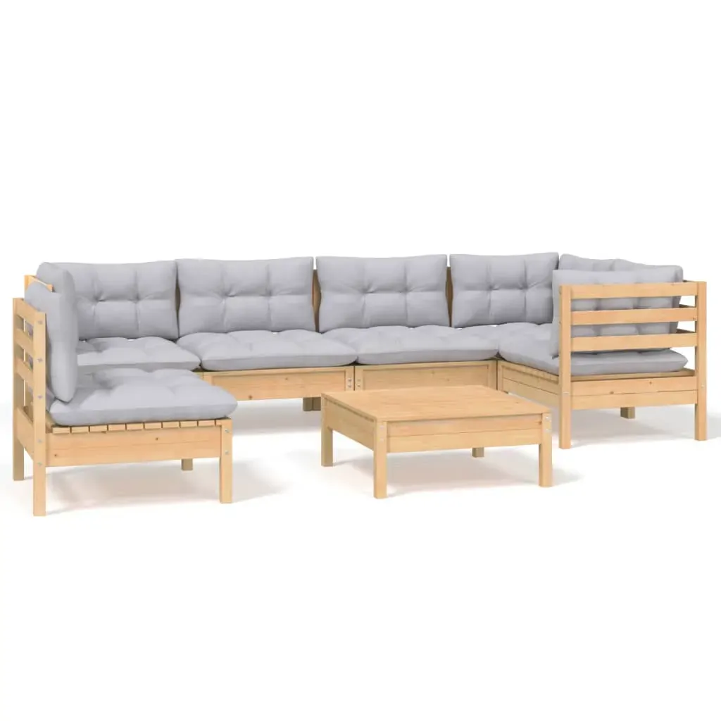 7 Piece Garden Lounge Set with Cushions Pinewood Price