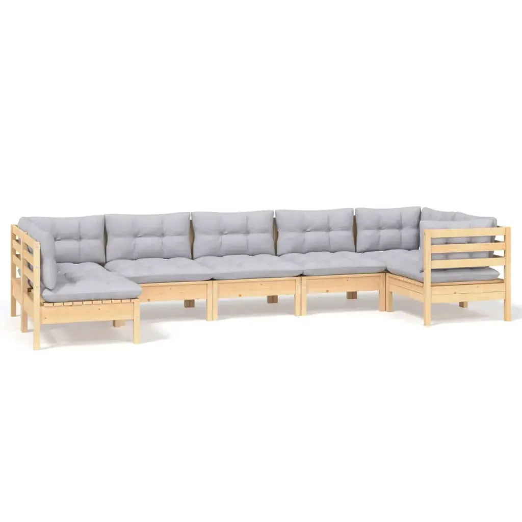 7 Piece Garden Lounge Set with Cushions Pinewood Price