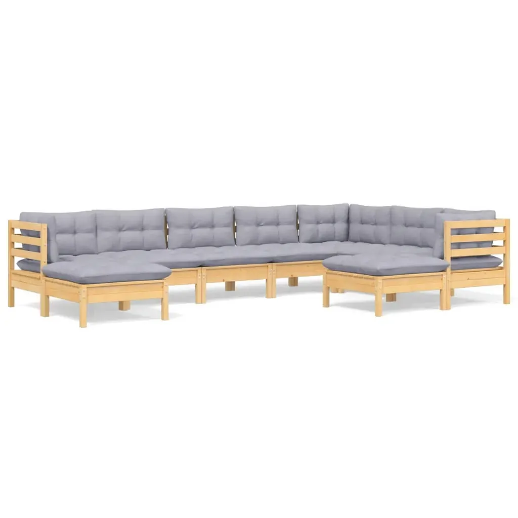 9 Piece Garden Lounge Set with Cushions Solid Pinewood Price