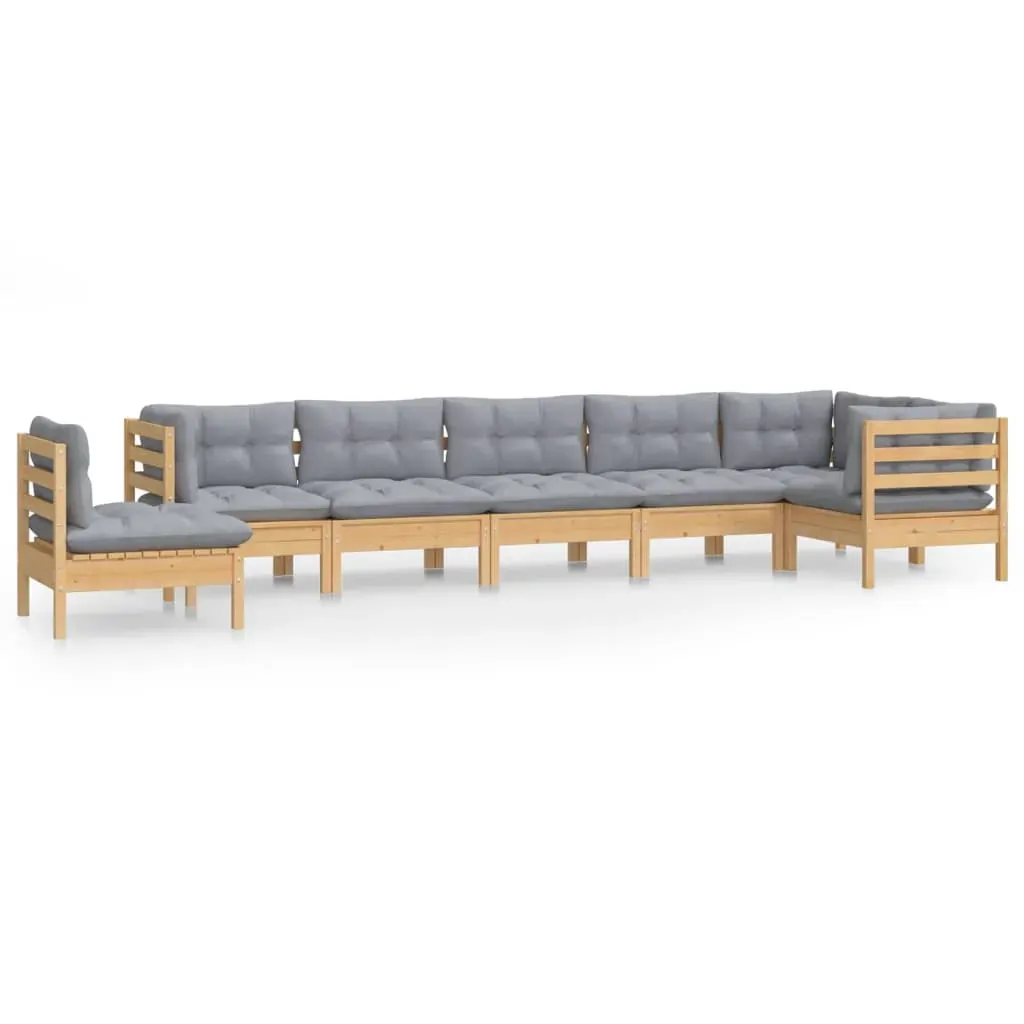 8 Piece Garden Lounge Set with Cushions Solid Pinewood Price