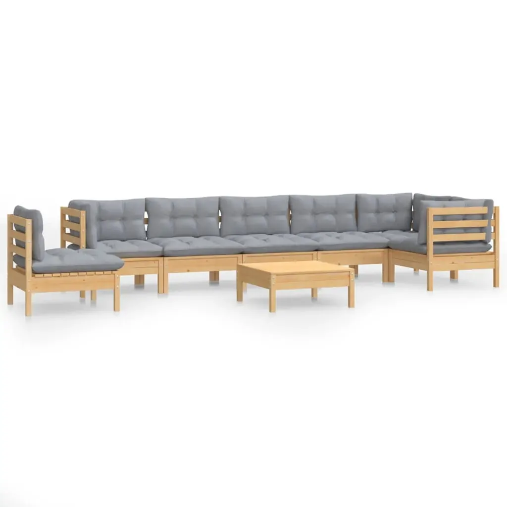 9 Piece Garden Lounge Set with Cushions Solid Pinewood Price