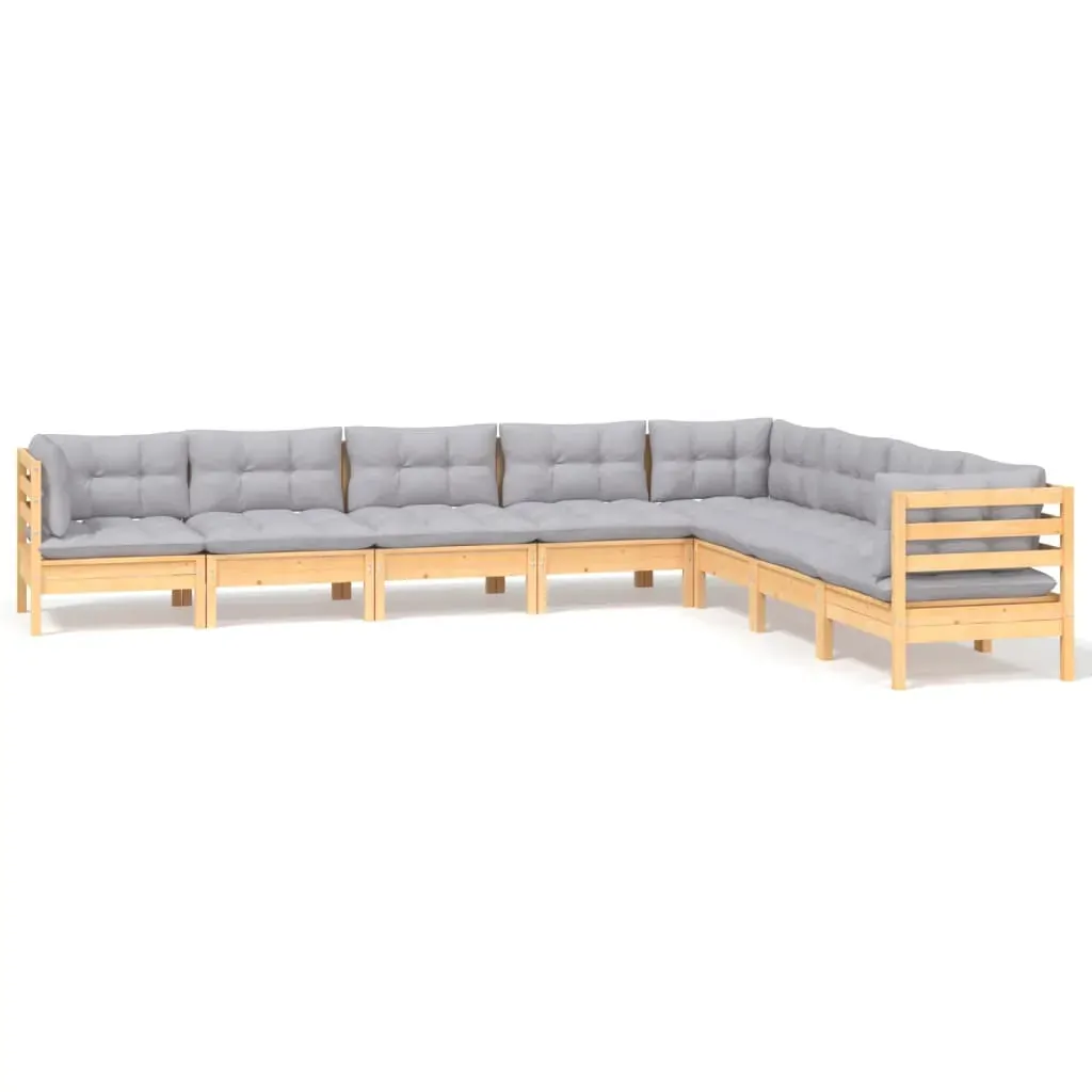 8 Piece Garden Lounge Set with Cushions Solid Pinewood Price