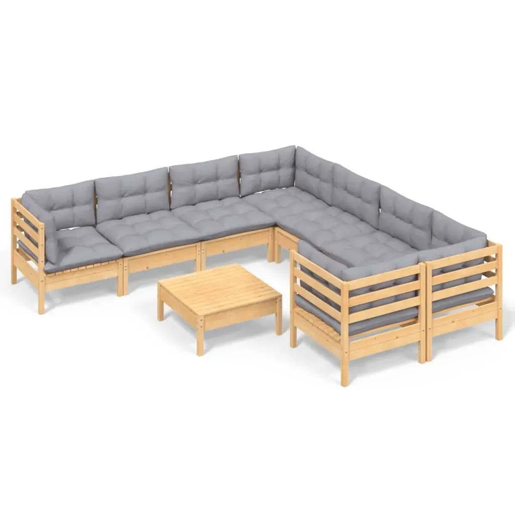 9 Piece Garden Lounge Set with Cushions Pinewood Price