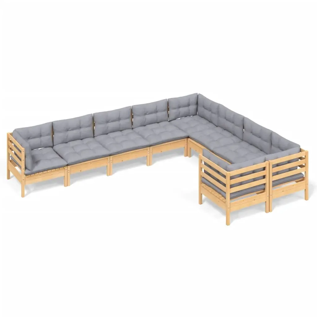 9 Piece Garden Lounge Set with Cushions Pinewood Price