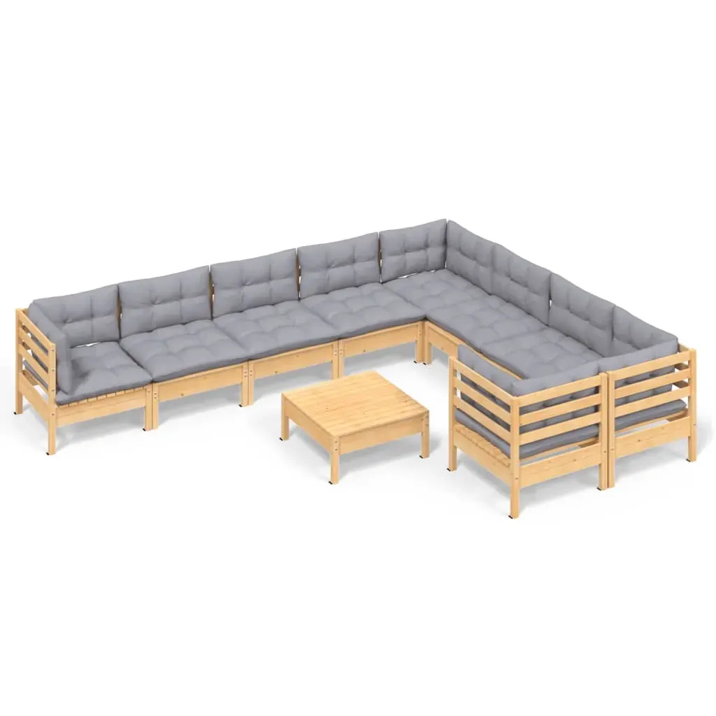10 Piece Garden Lounge Set with Cushions Pinewood Price