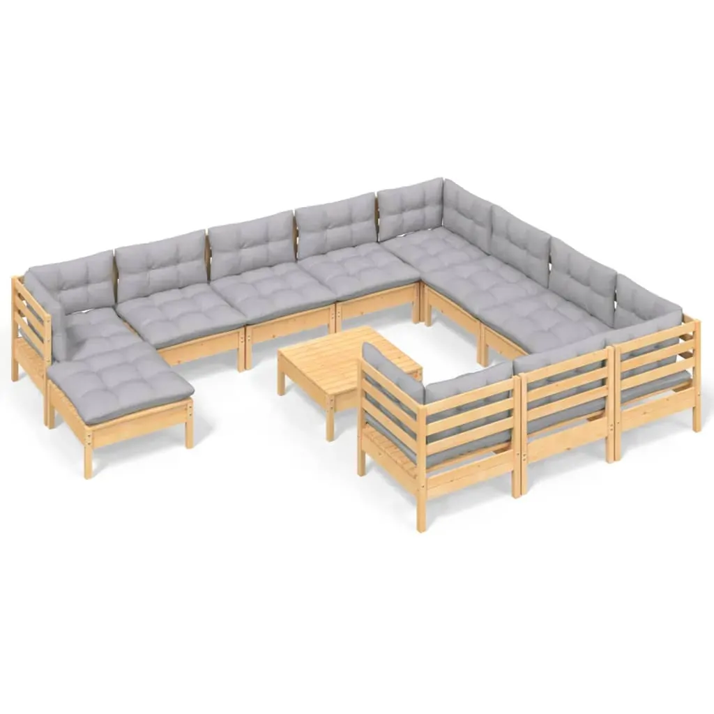12 Piece Garden Lounge Set with Cushions Pinewood Price