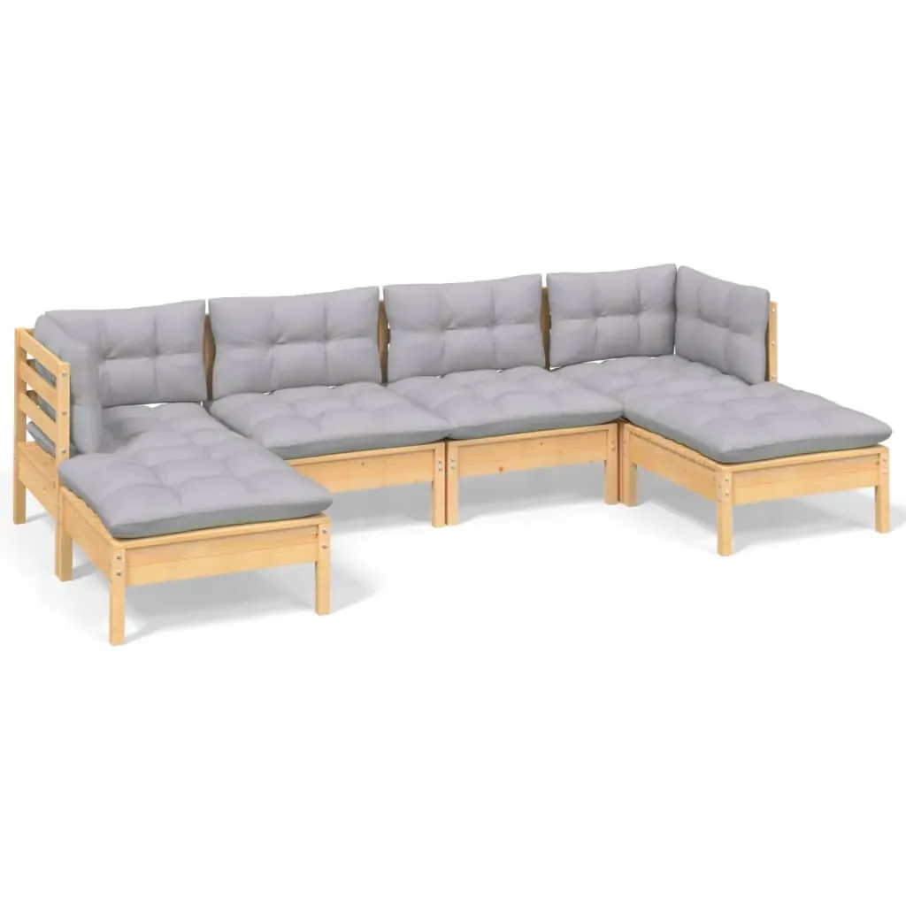 6 Piece Garden Lounge Set with Cushions Pinewood Price