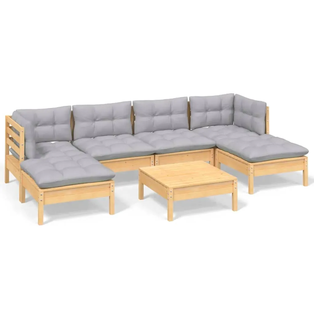 7 Piece Garden Lounge Set with Cushions Pinewood Price