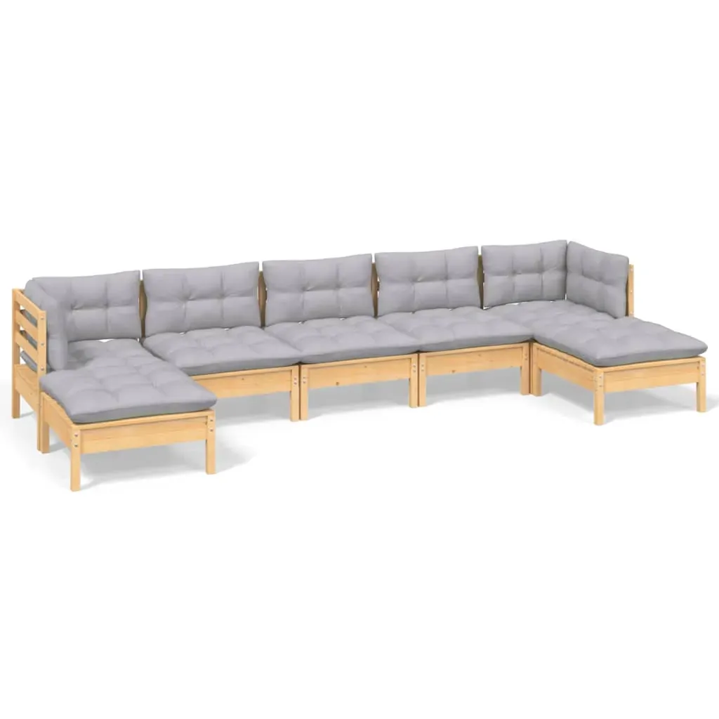 7 Piece Garden Lounge Set with Cushions Pinewood Price