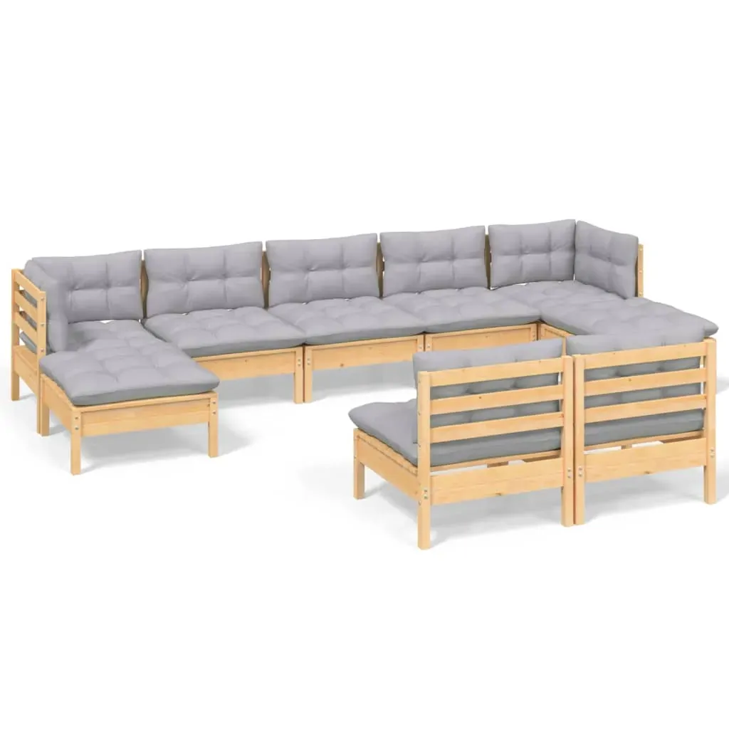 9 Piece Garden Lounge Set with Cushions Pinewood Price