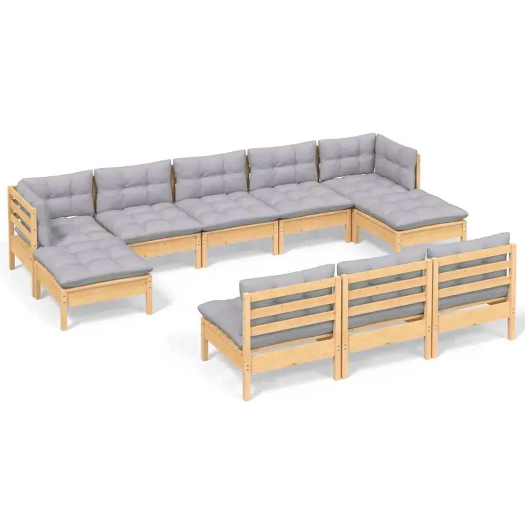 10 Piece Garden Lounge Set with Cushions Pinewood Price