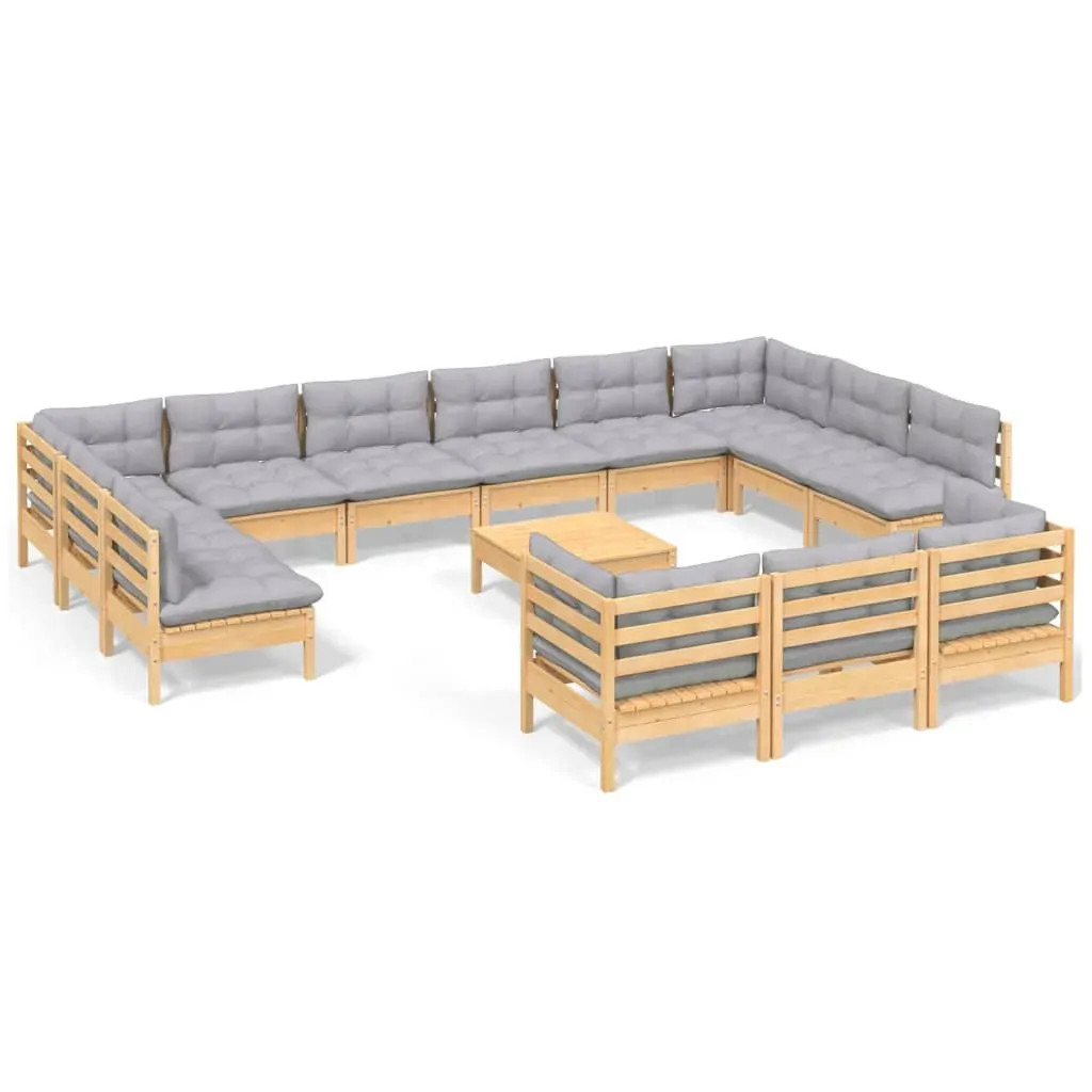 14 Piece Garden Lounge Set with Cushions Pinewood Price