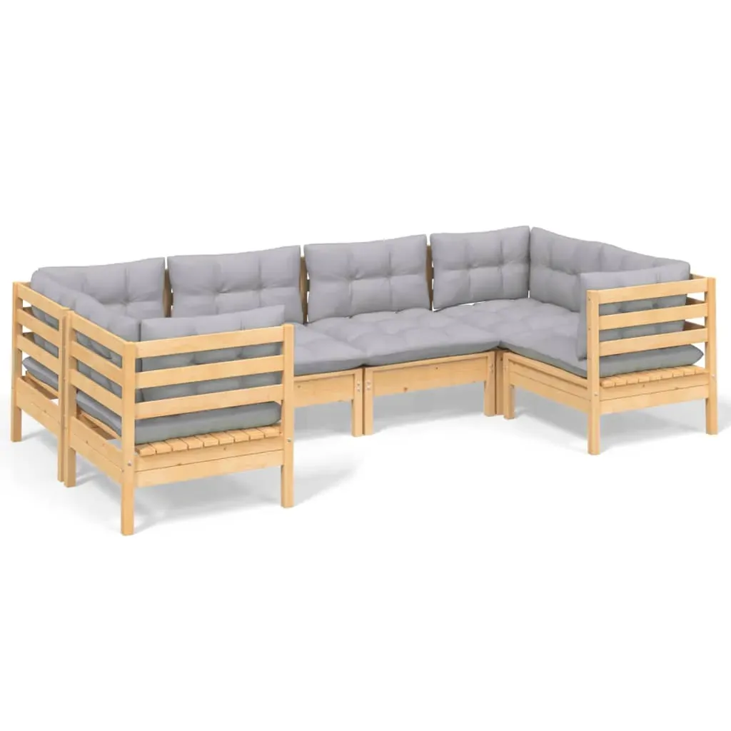 6 Piece Garden Lounge Set with Cushions Pinewood Price
