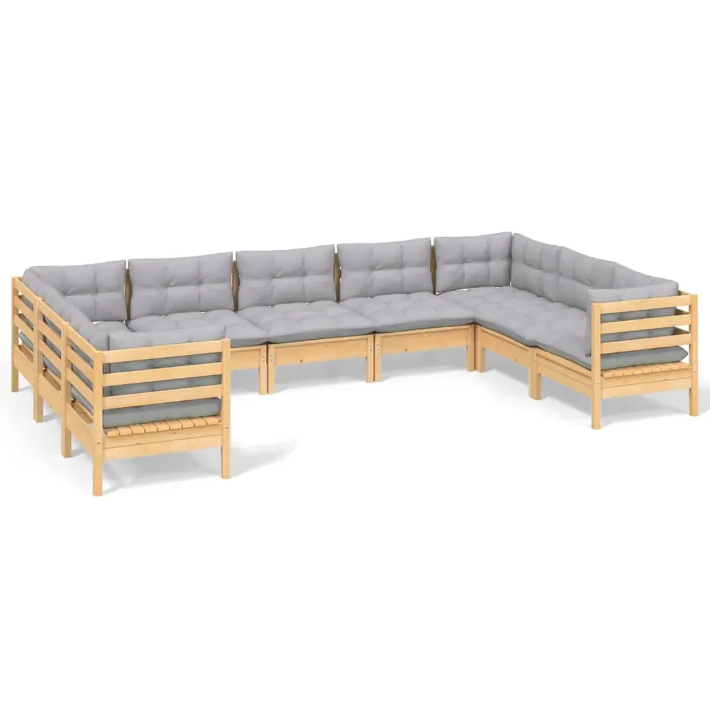 9 Piece Garden Lounge Set with Cushions Pinewood Price