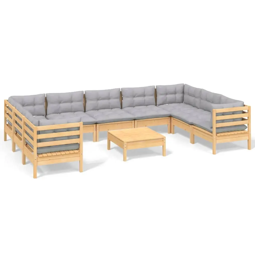 10 Piece Garden Lounge Set with Cushions Pinewood Price