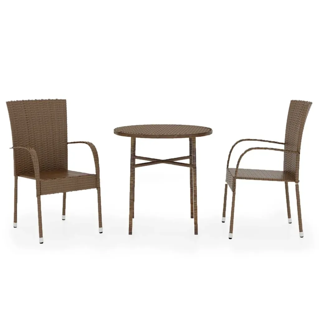 3 Piece Garden Dining Set Poly Rattan Price