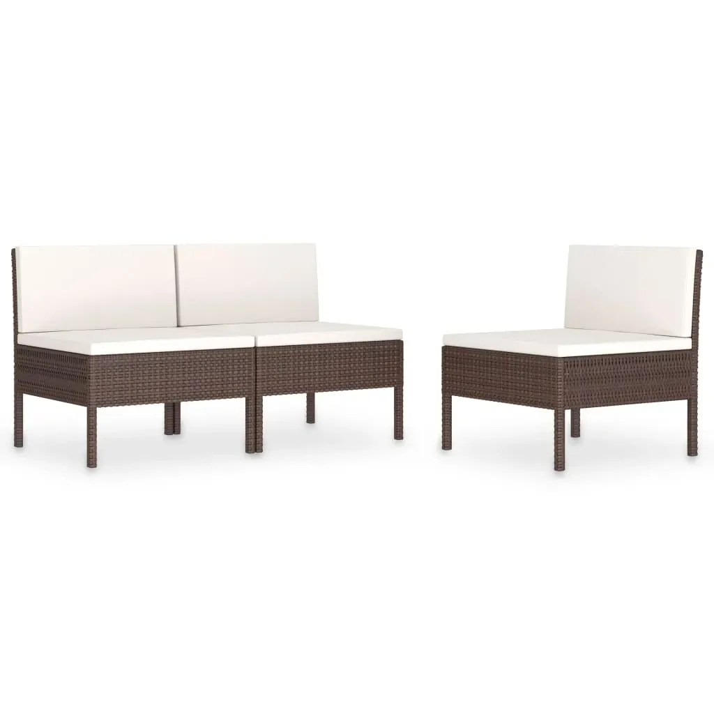 Garden Chairs 3 pcs with Cushions Poly Rattan Price