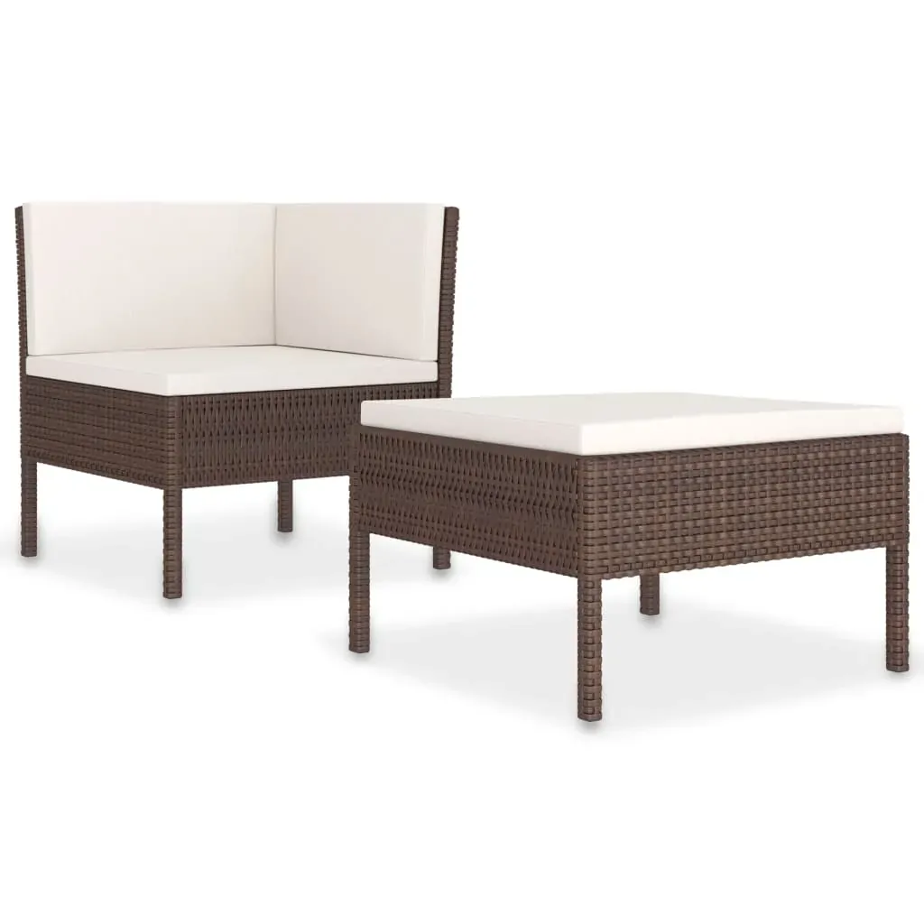 2 Piece Garden Lounge Set with Cushions Poly Rattan Price