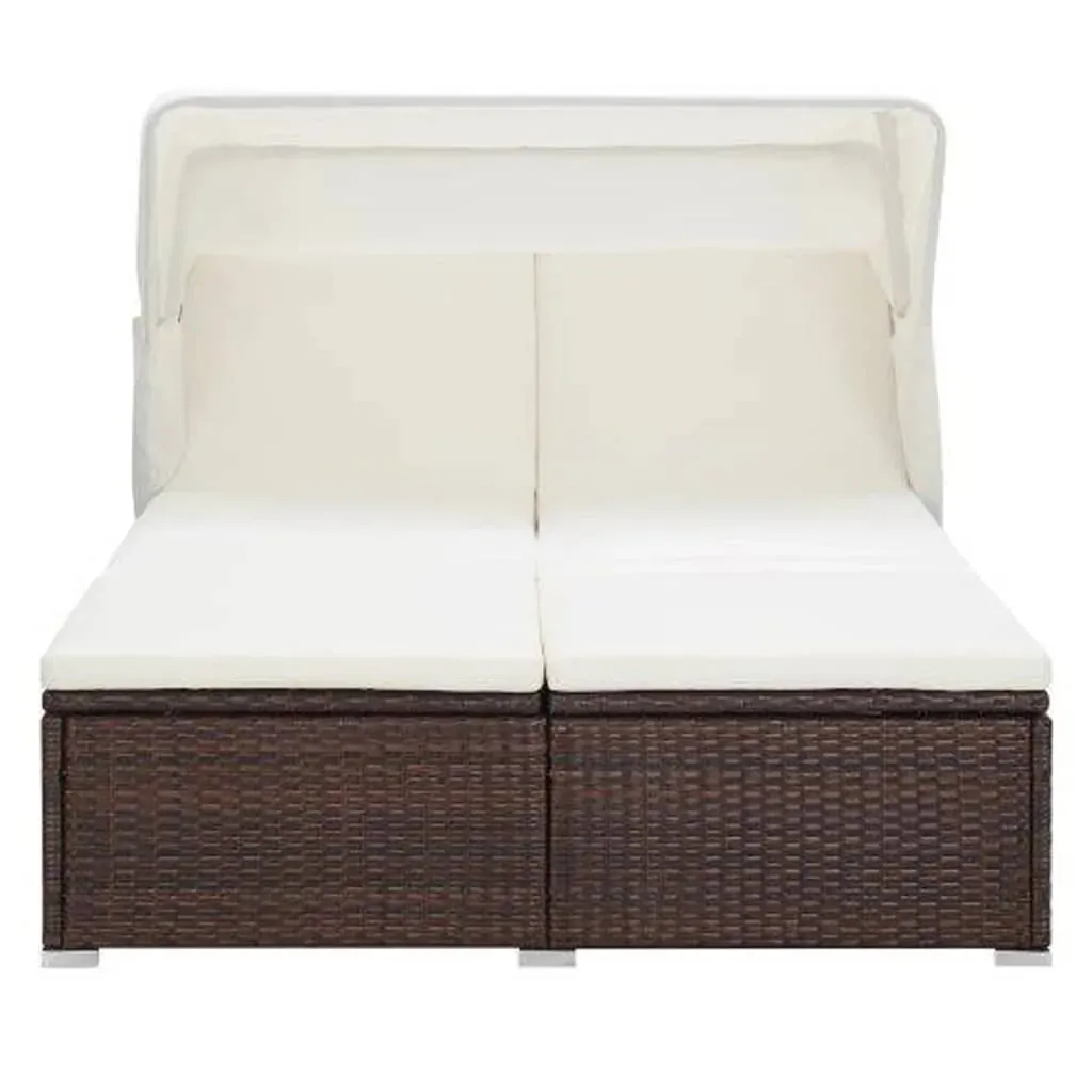 2-Person Sunbed with Cushion Poly Rattan Price