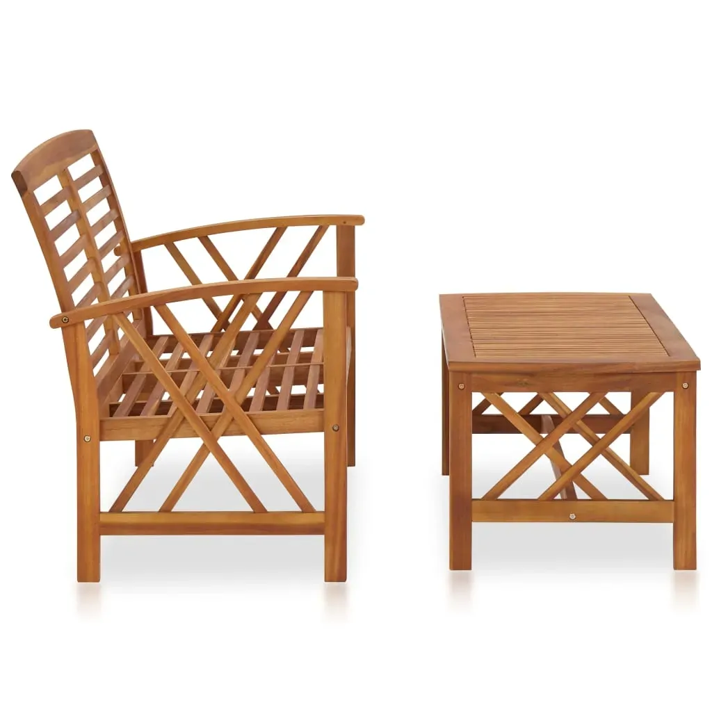 2 Piece Garden Lounge Set Solid Acacia Wood Price