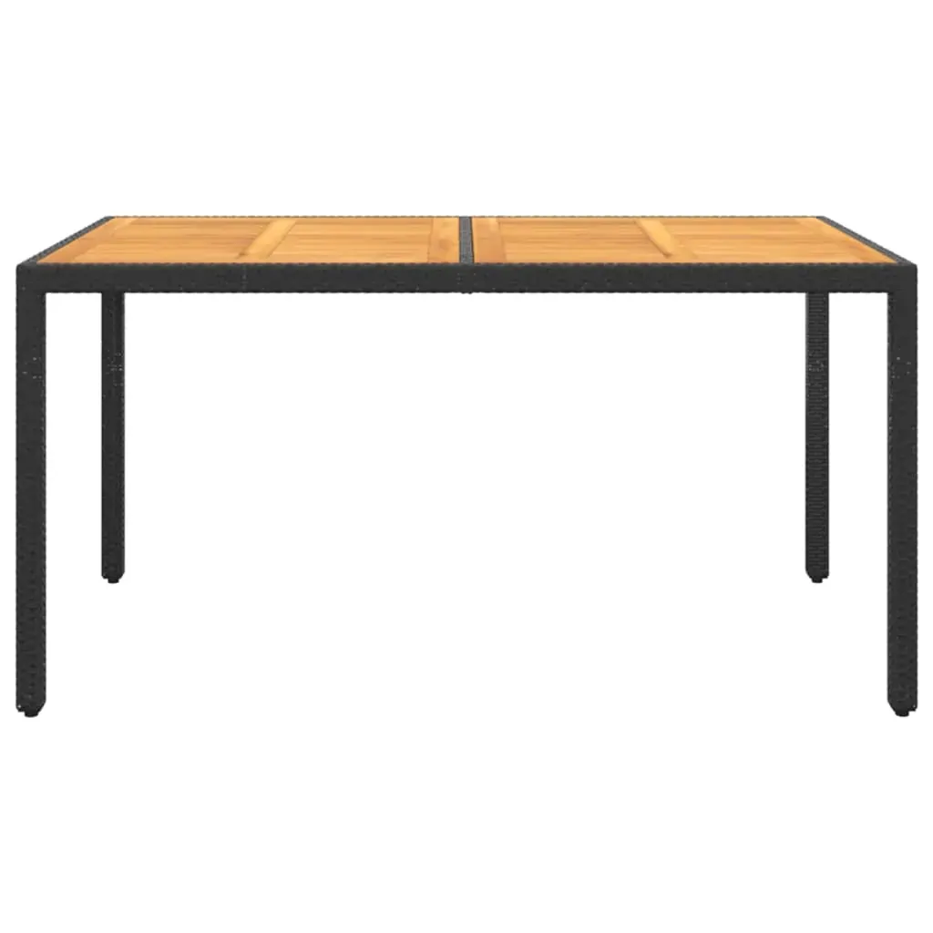 Garden Table 150x90x75 cm Acacia Wood and Poly Rattan Price