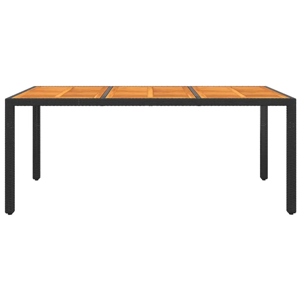 Garden Table 190x90x75 cm Acacia Wood and Poly Rattan Price